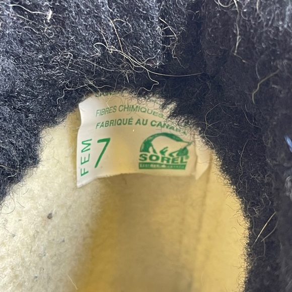 Sorel Caribou Vintage Black Leather Waterproof Heavy Snow Winter Boots Size 7 - Picture 4 of 7